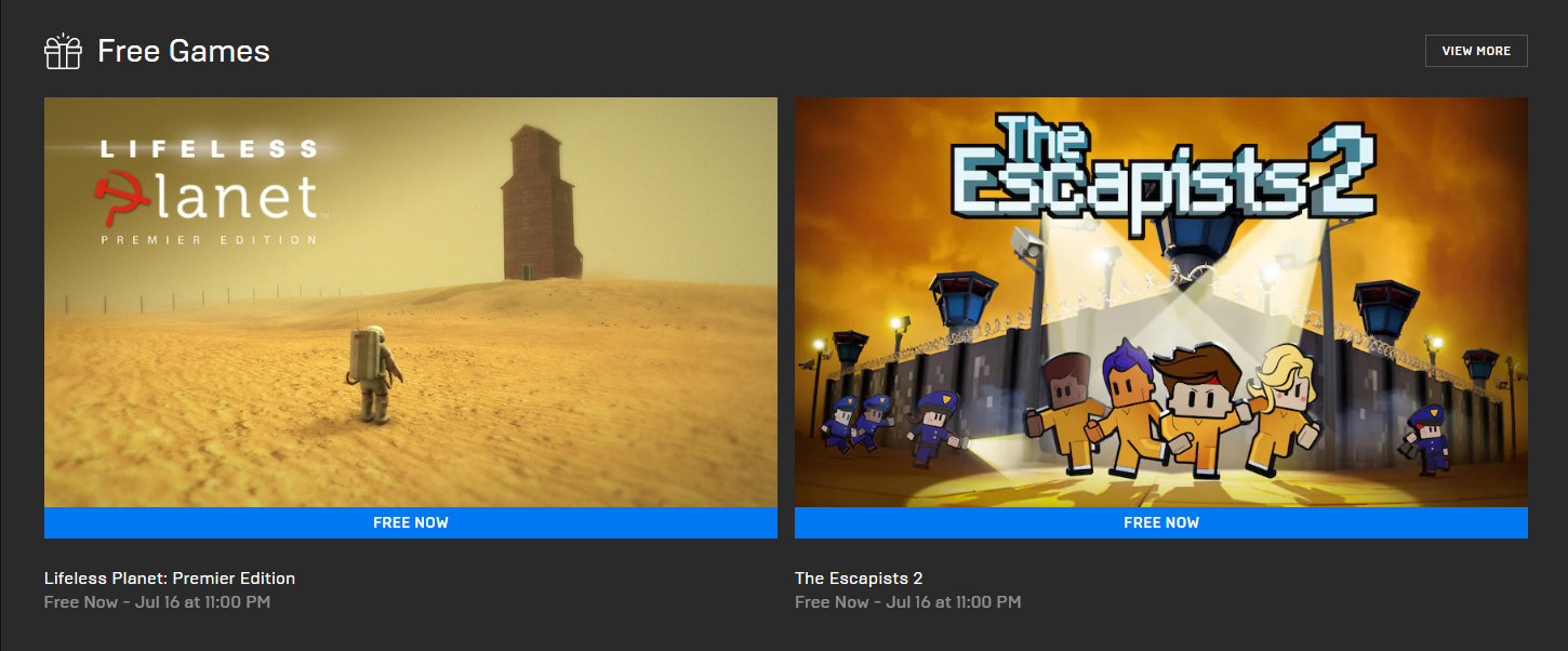 Lifeless Planet & The Escapist 2 FREE at Epic Games